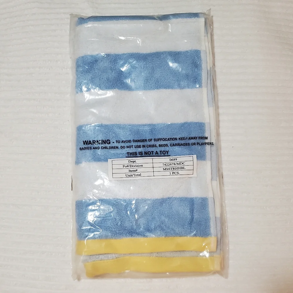 Martha Stewart Hydrangea Blue Striped Hand Towel